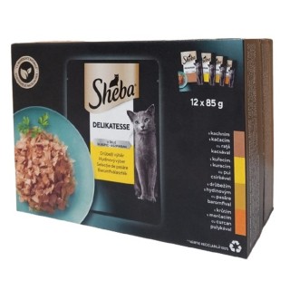 Sheba Delikatesse 12 x 85g kapsička drůbeží výběr v želé cat  AKCE